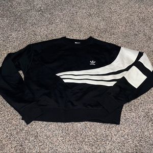 black and white adidas crewneck